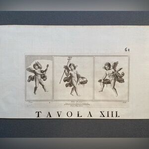 Etching Print Cupid in Three Frames, 18th Century, This is very OLD!  Historical